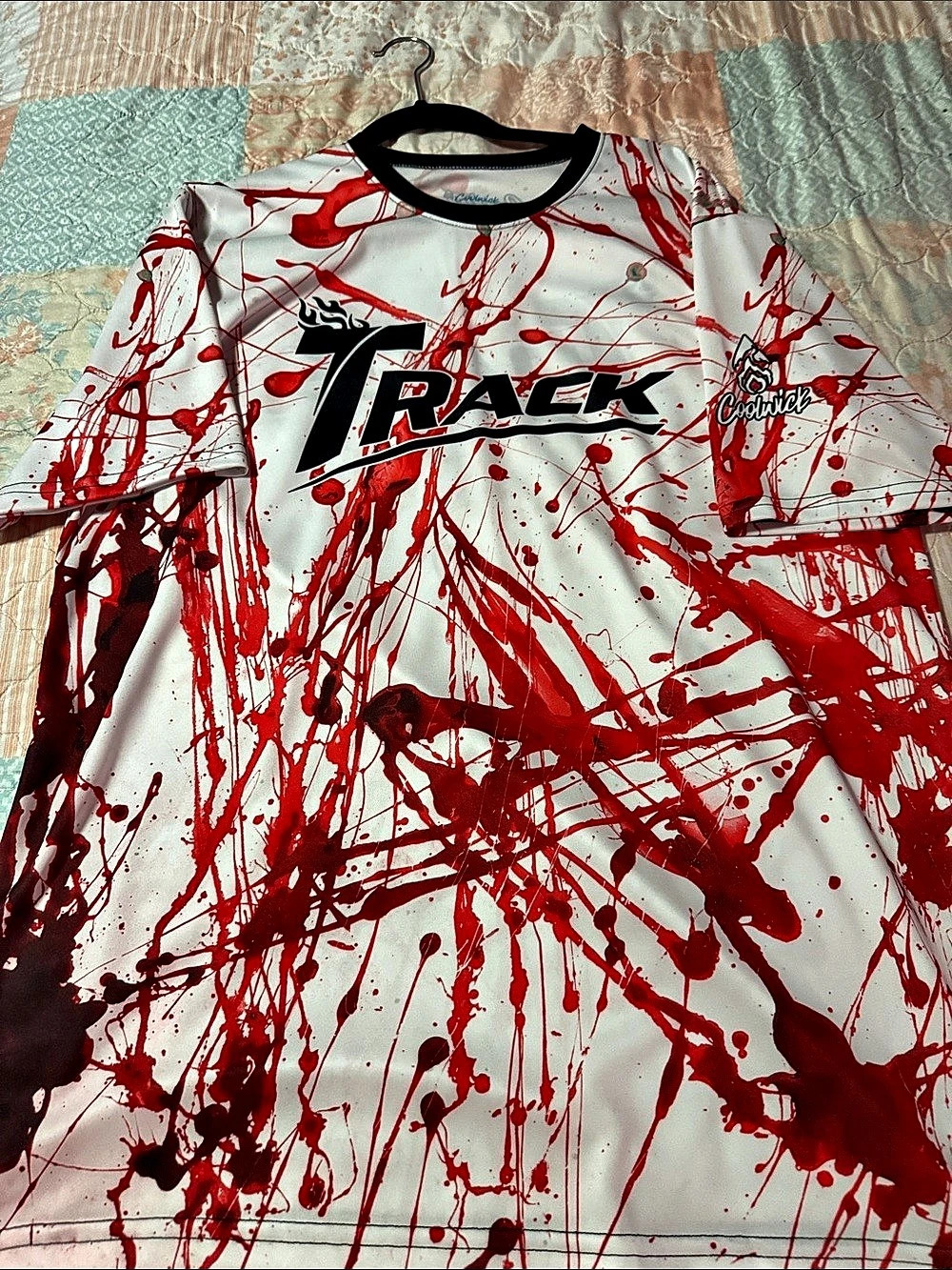 Coolwick Track Paint Splatter CoolWick Bowling Jersey Men's XL